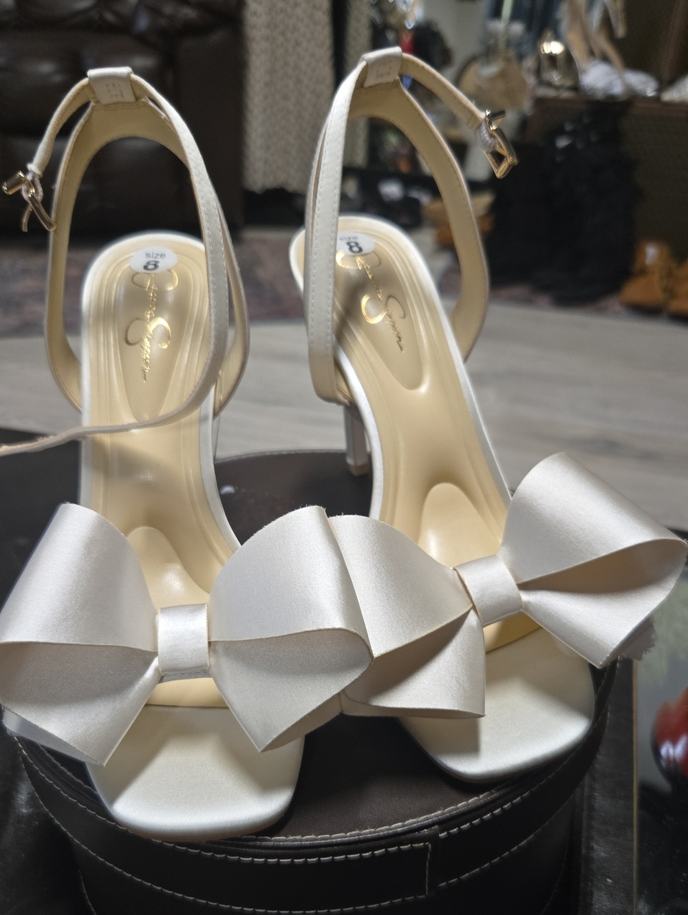 Jessica Simpson Olivine Bow Heeled Sandals.  Sz 8. New - Picture 2 of 5